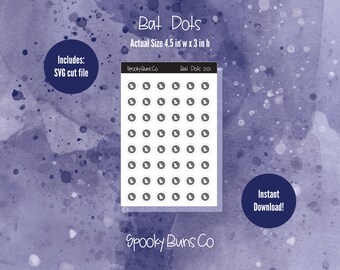 Bat Dots printable stickers