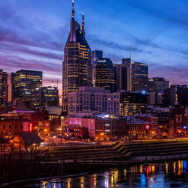 Nashville Skyline Wall Art - Etsy