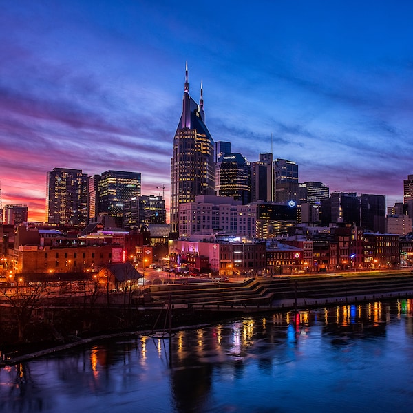 Nashville Skyline Wall Art Etsy