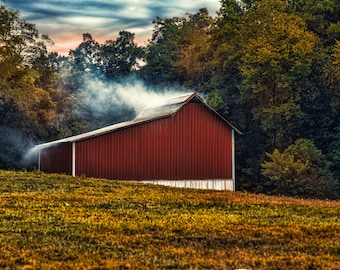 barn tobacco Fall Tobacco Barn Print: Robertson County, TN