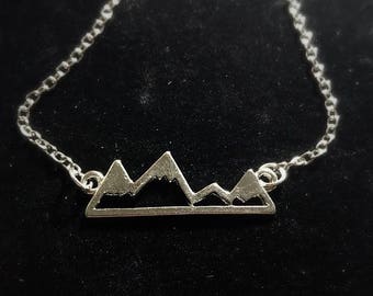 Snowy Mountain Range Necklace Snow Bunny Snow Boarding Shredding Powder