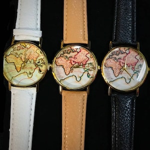 Weltkarte Uhr Männer/Frauen Unisex Uhr Reise Weltkarte