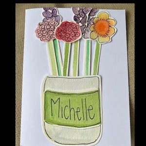 Tarjeta de felicitación con flores personalizada