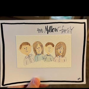 Tarjeta de felicitación familiar con una familia personalizada a juego con la tuya.