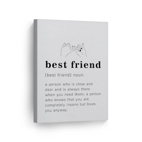 Funny Noun Dictionary Definition of Best Friend Canvas Print - Etsy