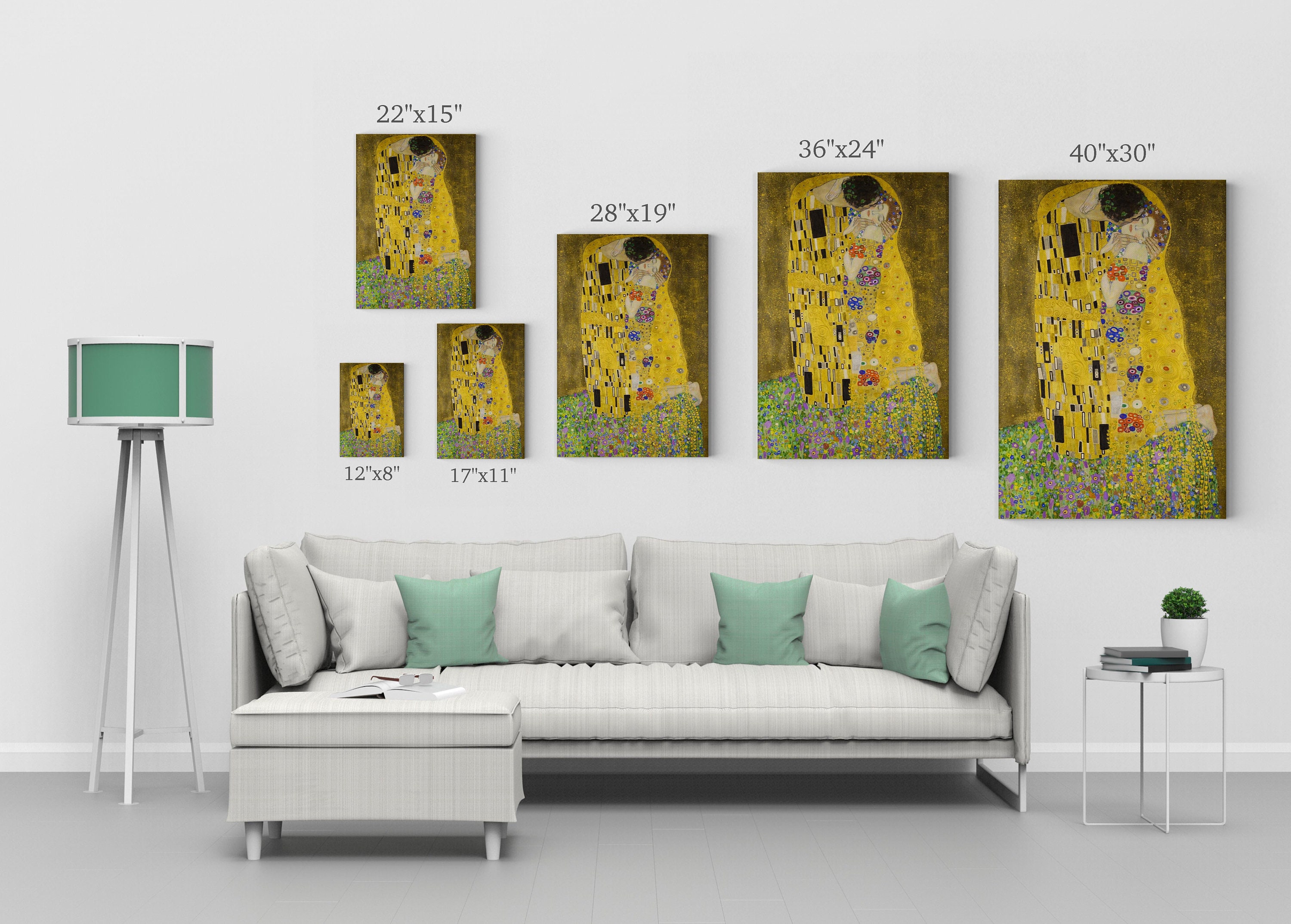 The Kiss by Gustav Klimt Canvas Print Wall Art Famous Art Painting ...