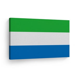 Sierra Leone Flag CANVAS or METAL Wall Art Print Country Flags Office Living Room Dorm Bedroom Kitchen Club Bar Decor Modern Home Decor