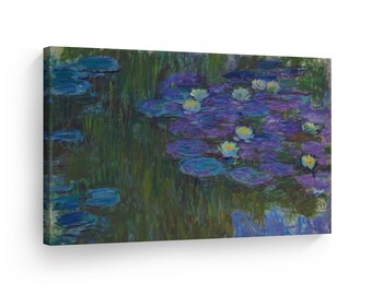 Nympheas En Fleur Waterlilies by Claude Monet Canvas Wall Art Print Art Painting Reproduction Fine Art Oil Paint Modern Art Home Decor