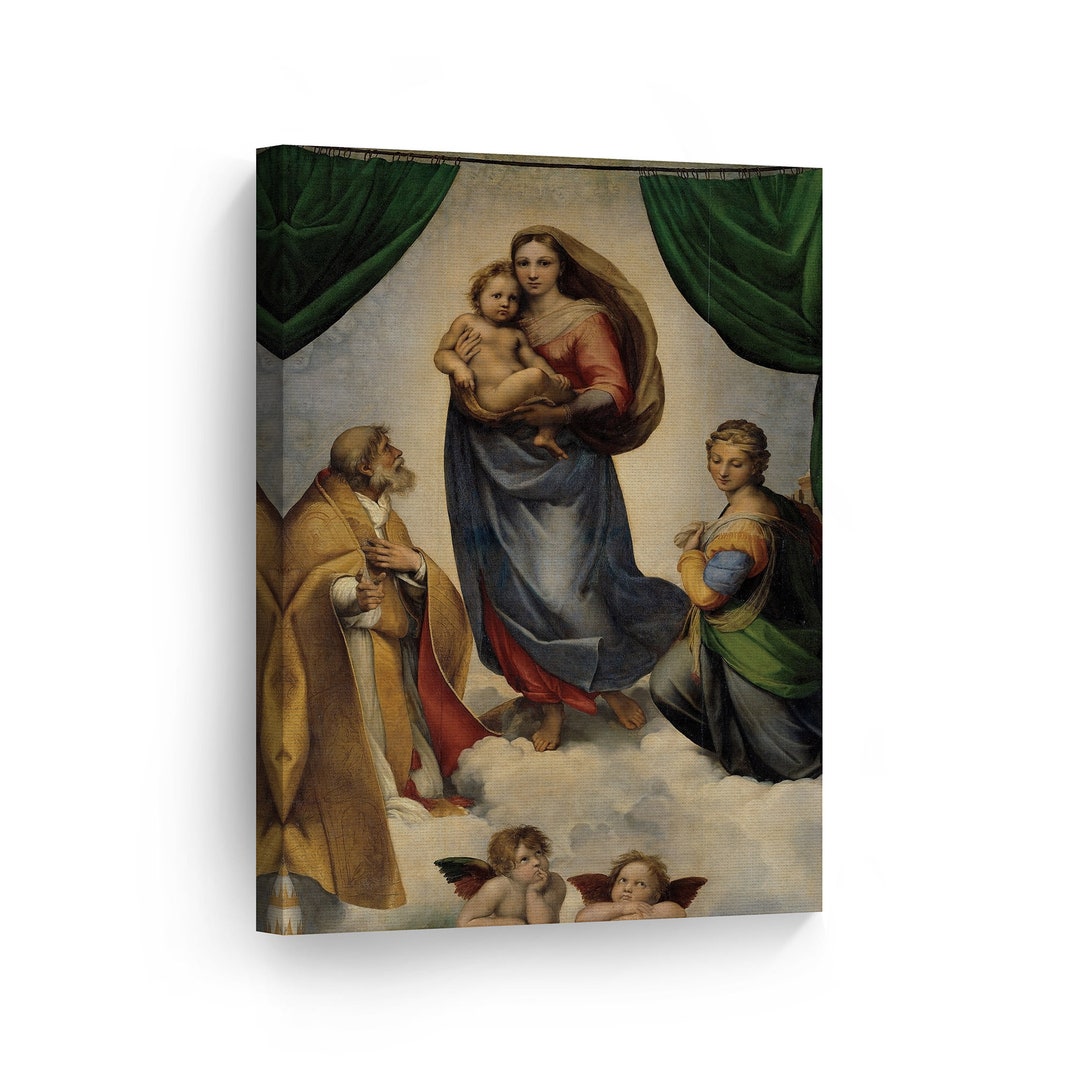 Sistine Madonna by Raphael Art Canvas Wall Art Print Famous Fine Art ...