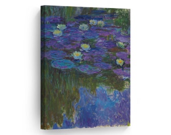 Nympheas En Fleur Waterlilies by Claude Monet Canvas Wall Art Print Art Painting Reproduction Fine Art Oil Paint Modern Art Home Decor