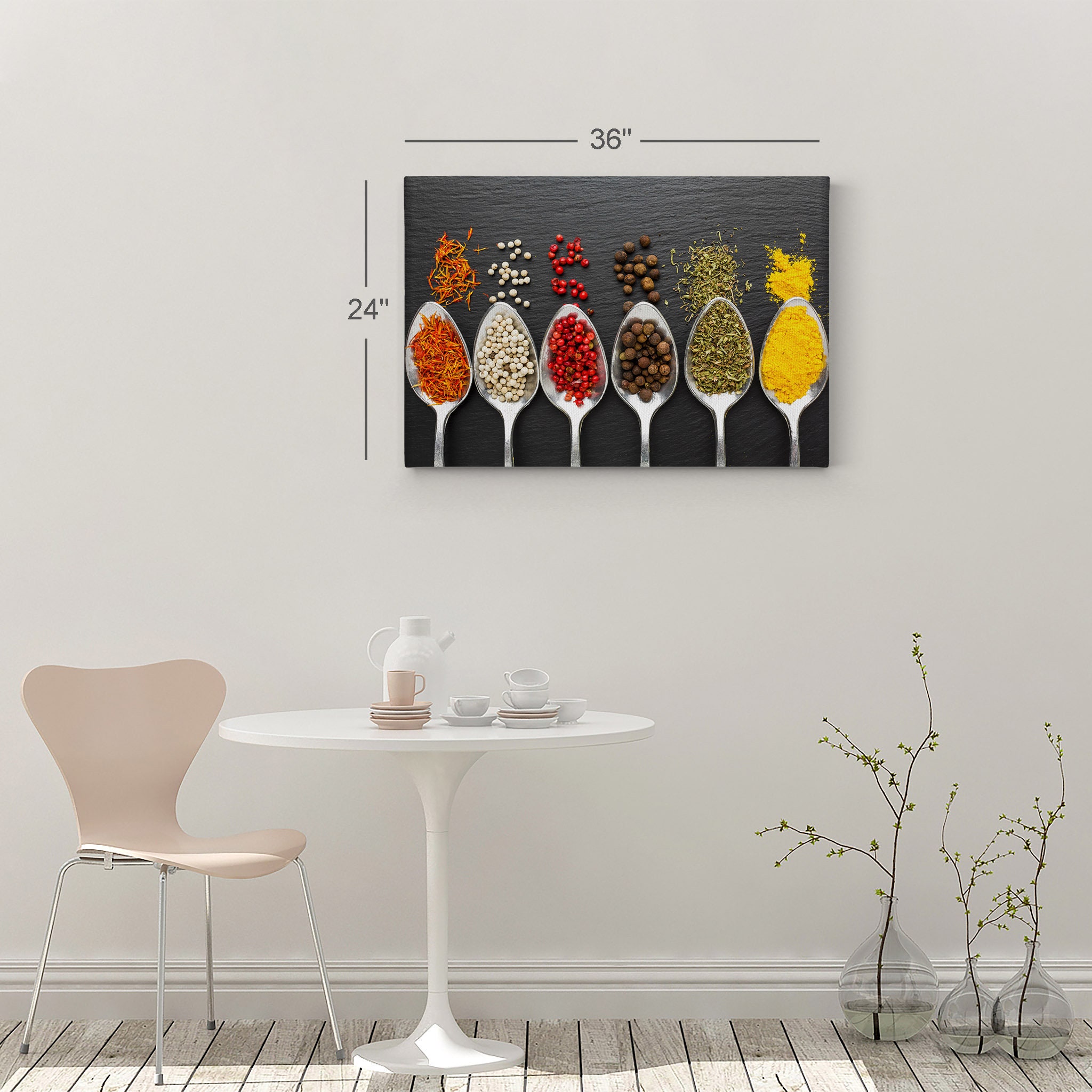 Colorful Spices in Spoons Kitchen Canvas Wall Art Print Etsy