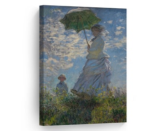Woman with a Parasol by Claude Monet Canvas Wall Art Print Art Painting Reproduction Fine Art Oil Paintings Modern Art Home Decor
