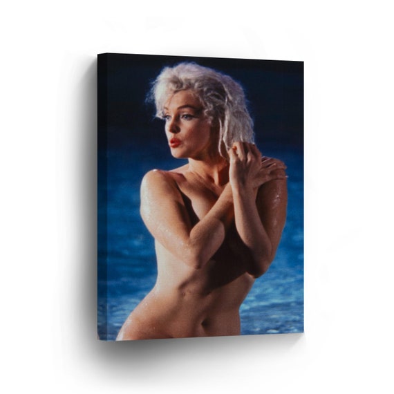 Marilyn Monroe Naked Canvas Print Art Sea Artwork Lady Monroe Beach Photo Art