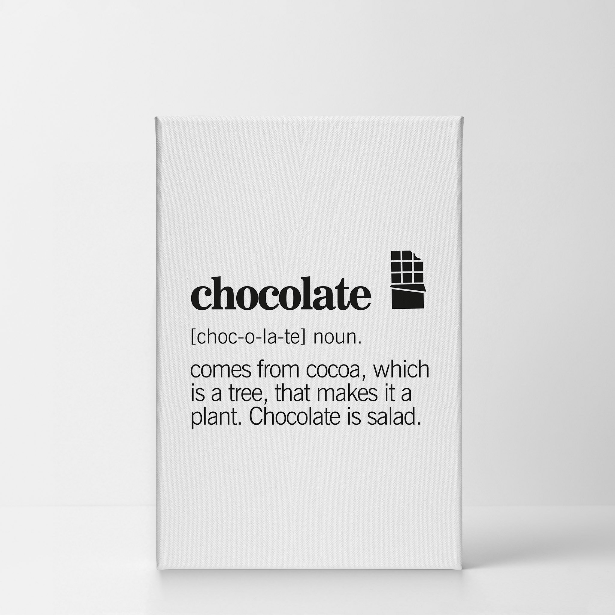 Noun Dictionary Definition of Chocolate Funny Quote Kitchen Etsy