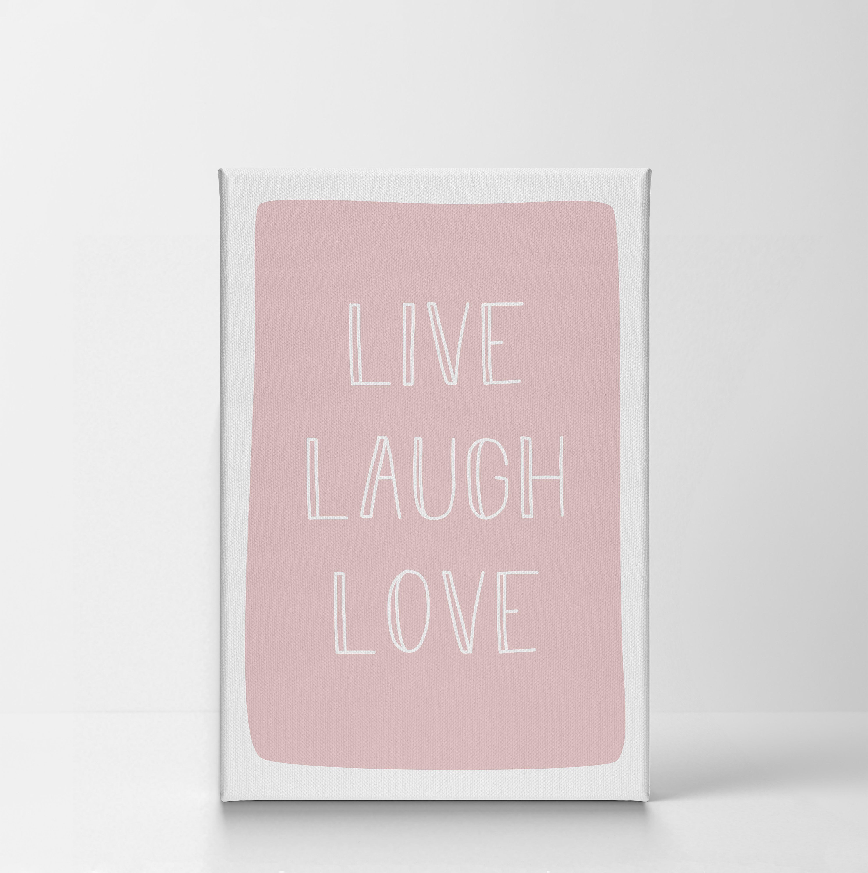 Live Laugh Love Quote Pink Background CANVAS PRINT Nursery Art | Etsy
