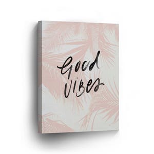 Good Vibes Canvas Print Pineapples Party Quote Home Decor Wall Art Artwork Gallery Wrapped Canvas Art Stretched Ready to Hang Active