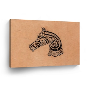 Islamic Wall Art Canvas Print Motif Modern Arabic Zoomorphic Calligraphy Modern Wall Art Home Decor Artwork Stretched Framed-Ready To Hang