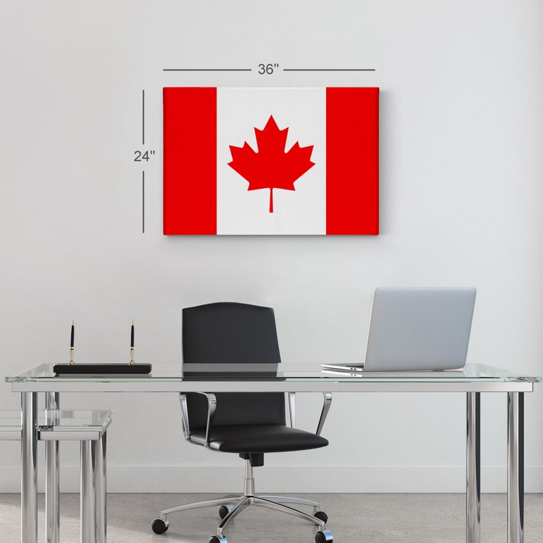 Canada Flag CANVAS or METAL Wall Art Print Country Flags Etsy