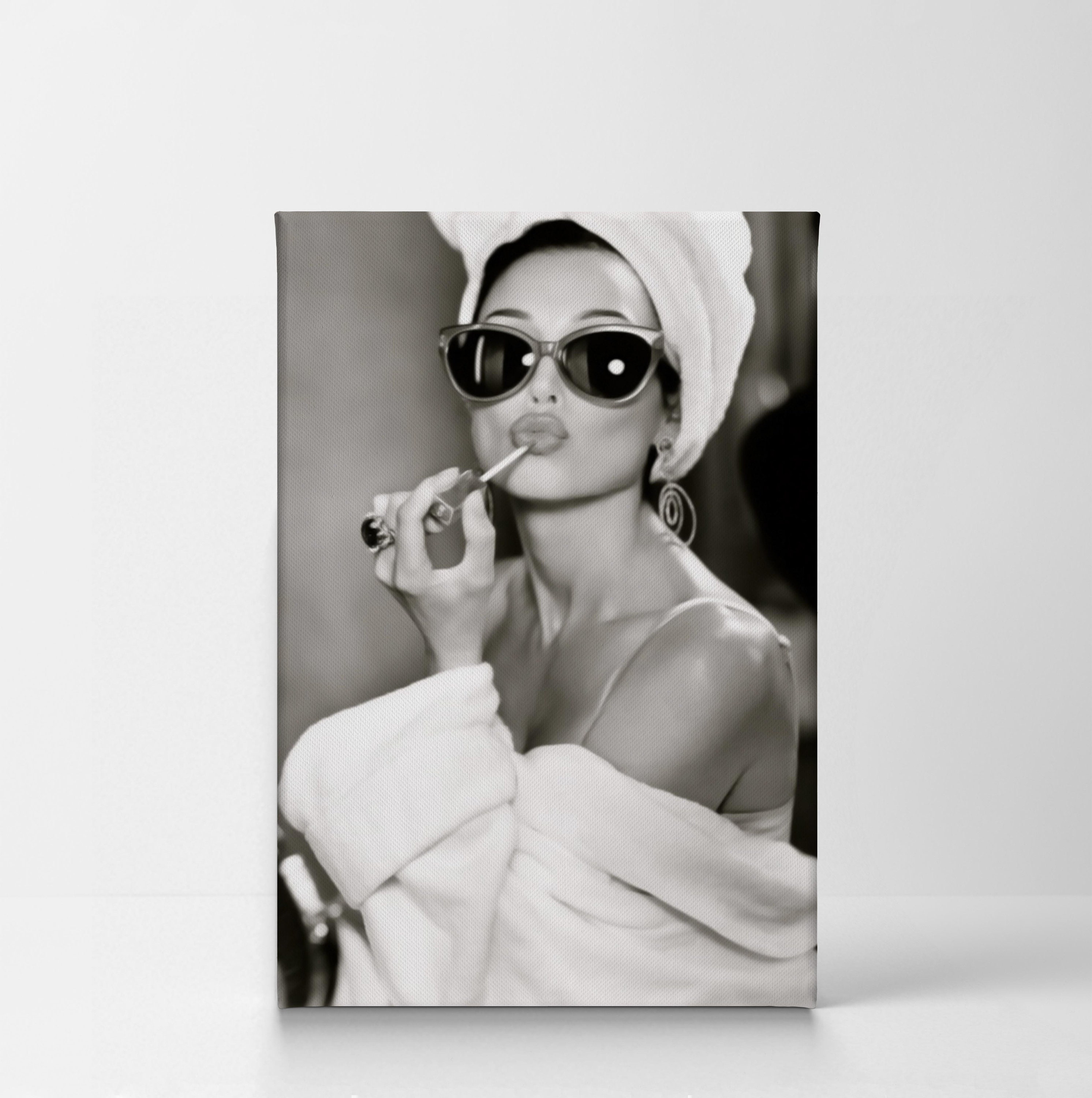 Audrey Hepburn Style Make up Canvas Print Pop Art Home Decor Icon