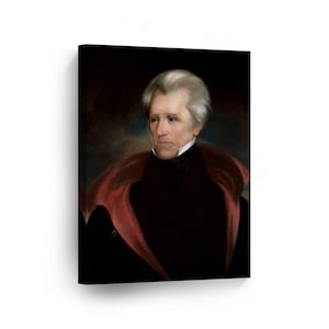 7th President of America Andrew Jackson Oil Painting Portrait METAL or CANVAS Wall Art Print American History Office Living Room Home Decor