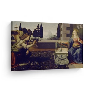 Annunciation by Leonardo Da Vinci Canvas Wall Art Famous Art Painting Reproduction Classic Art Oil Paint Modern Home Decor