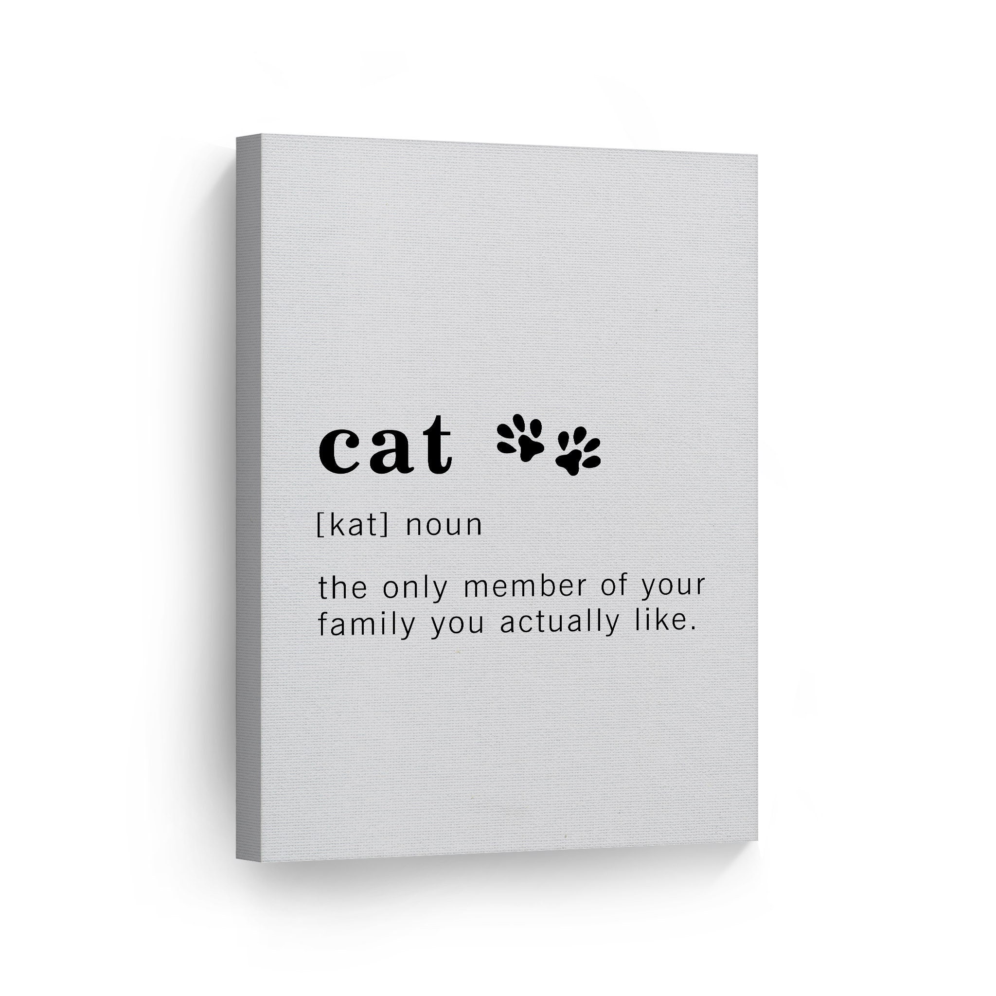 Funny Noun Dictionary Definition of Cat Canvas Print Etsy