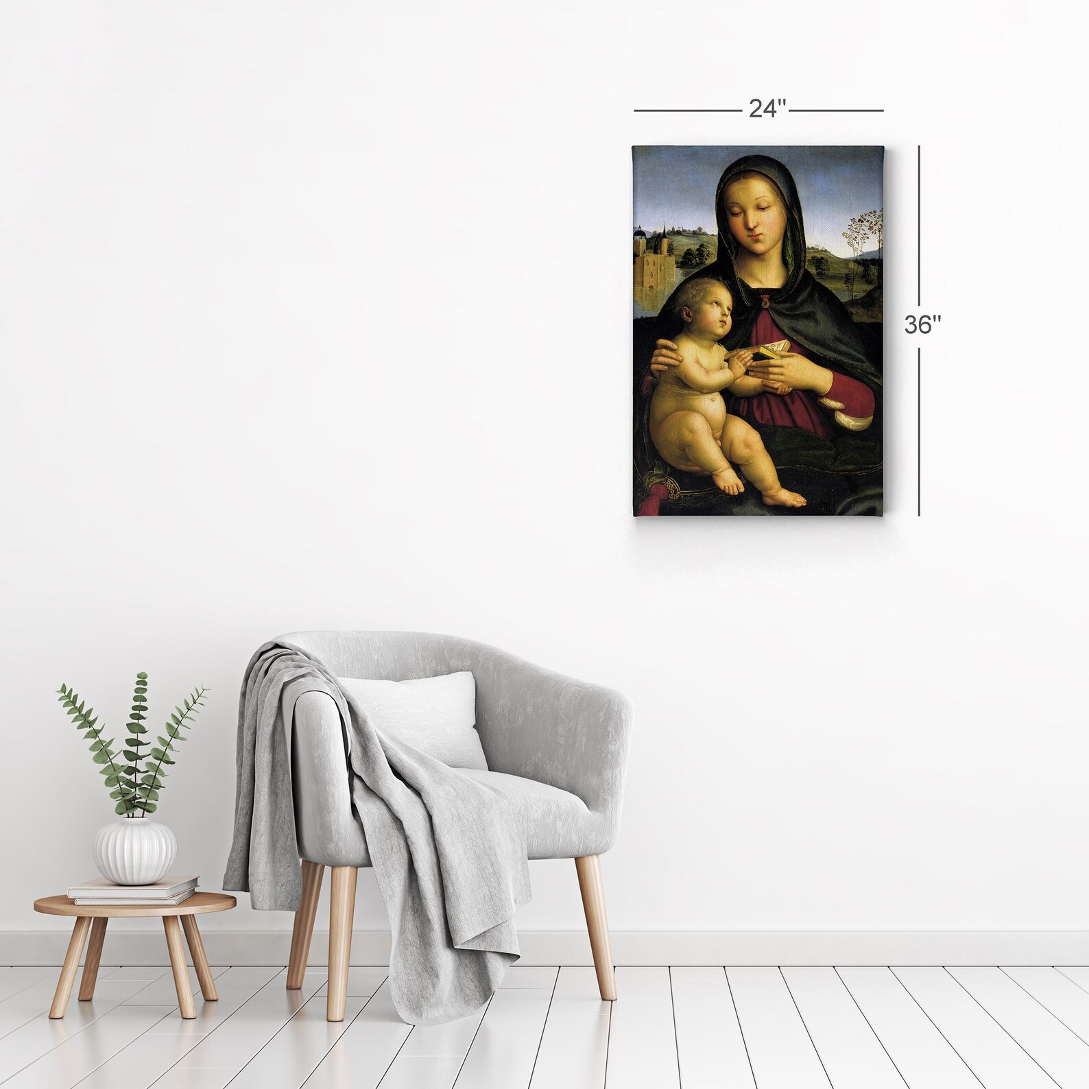 Madonna and Child With the Book by Raphael Art Canvas Wall Art Print ...