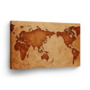Decorative World Map Vintage Decorative Art Canvas Print Wall Décor /Home Decoration/ Wall Art/Gallery Wrapped/Ready to Hang