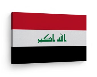 Iraq Flag CANVAS or METAL Wall Art Print Country Flags Office Living Room Dorm Bedroom Kitchen Sports Club Bar Decor Modern Home Decor