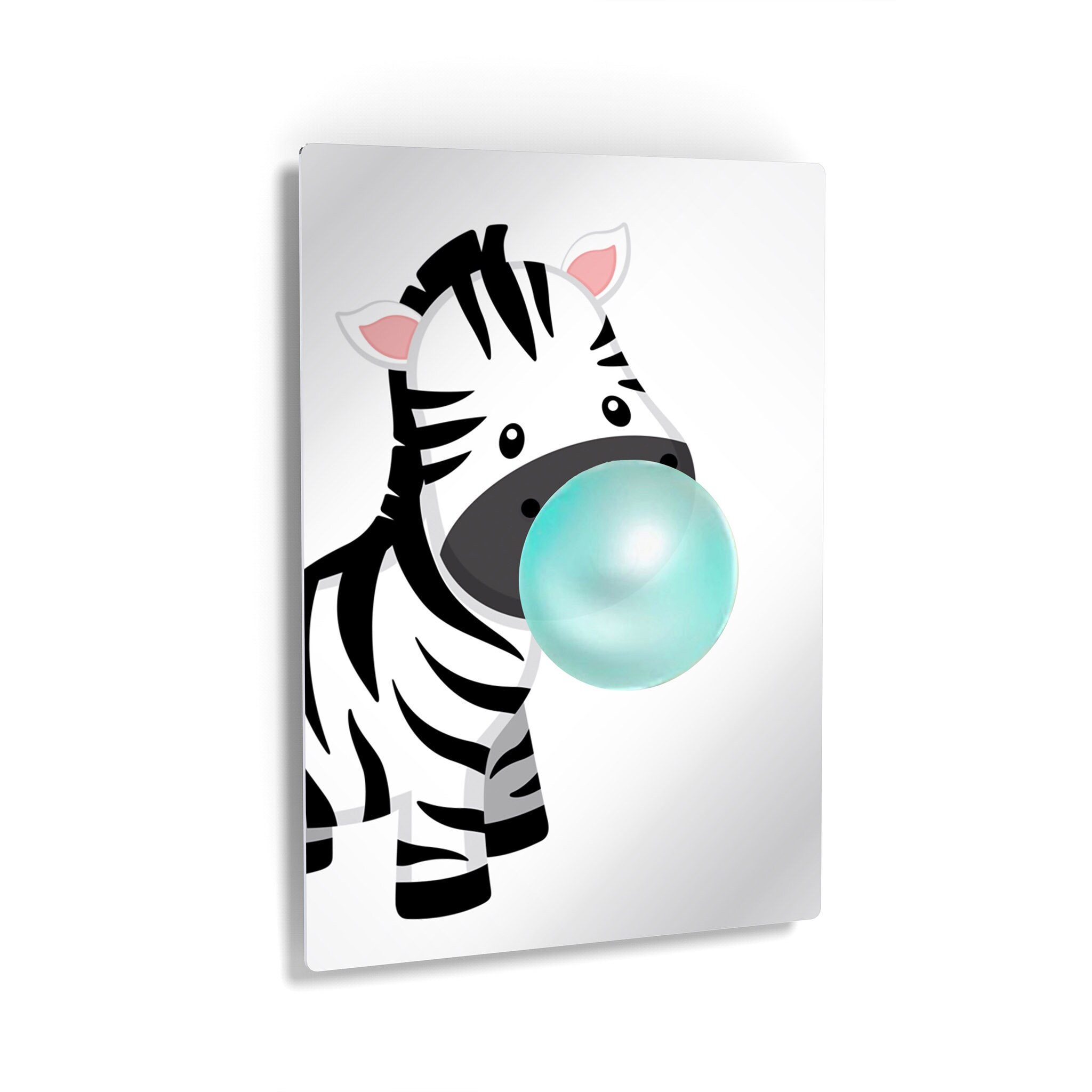 Cute Zebra Animal Bubble Gum Art Teal Blue Chewing Gum Metal Etsy
