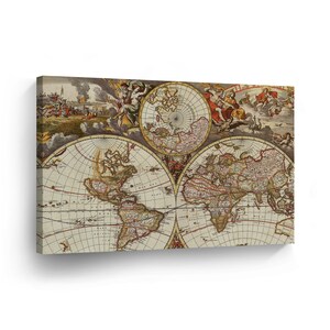 Old World Map Vintage Testament Decorative Decorative Art Canvas Print /Home Decoration/ Wall Art/Gallery Wrapped/Ready to Hang
