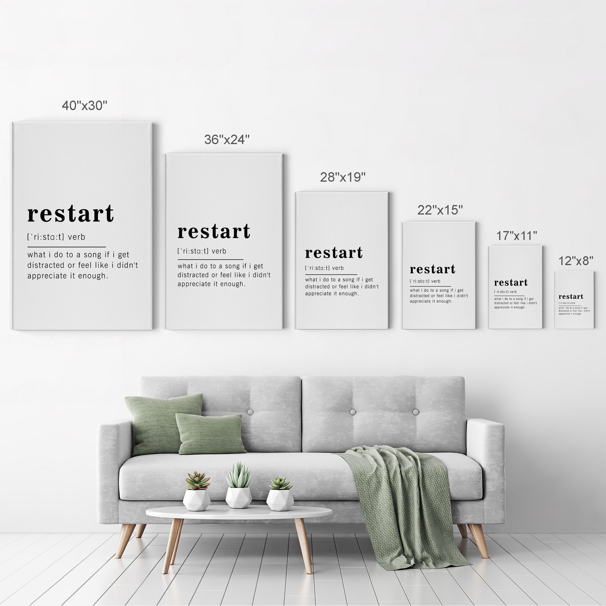 Funny verb noun dictionary definition of restart canvas print etsy
