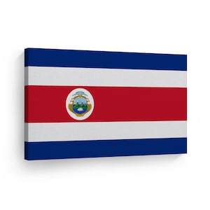 Costa Rica Flag CANVAS or METAL Wall Art Print Country Flags Office Living Room Dorm Bedroom Kitchen Sports Club Bar Decor Modern Home Decor