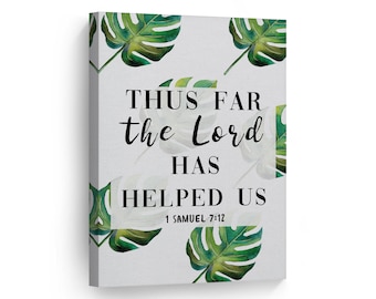 1 Samuel 7:12 Scripture Canvas Print | Christian Inspirational Art