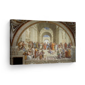 The School of Athens by Raphael Art Canvas Wall Art Print Fine Art Fresco Paint Reproduction Scripture Christian Wall Art Home Decor