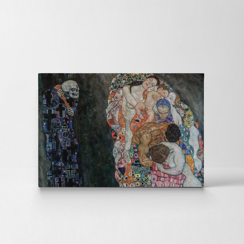 Death and Life by Gustav Klimt Canvas Print Wall Art Painting Etsy