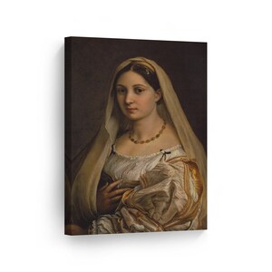 Woman with a Veil by Raphael Art Canvas Wall Art Print Famous Fine Art Oil Painting Reproduction Renaissance Art Living Room Home Decor
