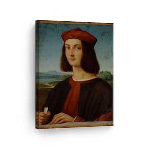 Portrait of a Young Man by Raphael Art Canvas Wall Art Print Famous Fine Art Oil Painting Reproduction Renaissance Art Home Decor