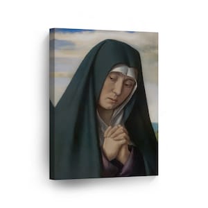 Fragment from Christ Carrying the Cross Mourning Virgin by Jean Hey Reproduction Canvas Wall Art Print Virgin Mary Home Decor Office