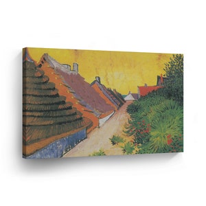 Vincent Van Gogh Gasse in Saintes Maries2 Canvas Print Home Decor Wall Art Artwork Stretched and Framed - Ready to Hang