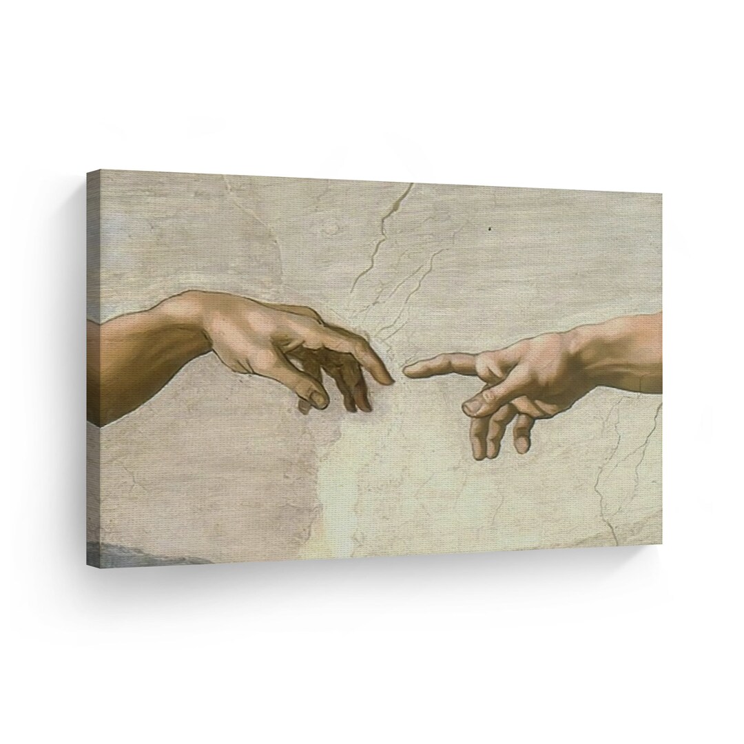The Creation of Adam Hand of God by Michelangelo Christian Canvas Wall ...