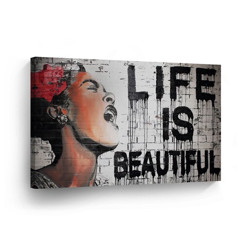 Banksy Wall Art CANVAS PRINT Life is Beautiful Home Decor Etsy