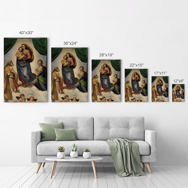 Sistine Madonna by Raphael Art Canvas Wall Art Print Famous Fine Art ...