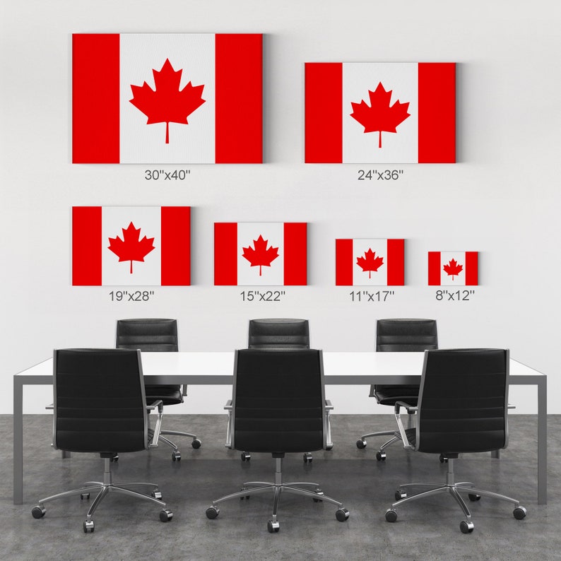 Canada Flag CANVAS or METAL Wall Art Print Country Flags Etsy