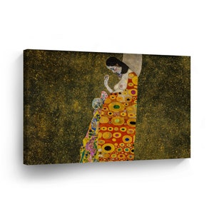 Hope II by Gustav Klimt Canvas Print Wall Art Famous Art Painting Reproduction Fine Art Oil Paintings Modern Art Stretched Ready to Hang