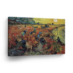 Vincent Van Gogh The Red Vineyard, 1888 Canvas Print Home Decor Wall Art Artwork Stretched and Framed - Ready to Hang
