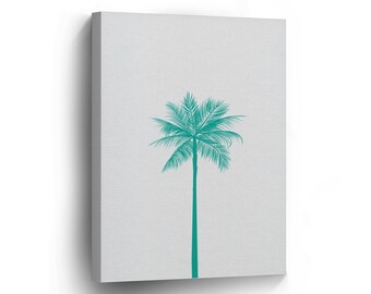 Turquoise Palm Tree Trees Canvas Print Palms Party Quote Gift Home Decor Wall Art Artwork Gallery Wrapped Canvas Art Stretched Ready to Hang