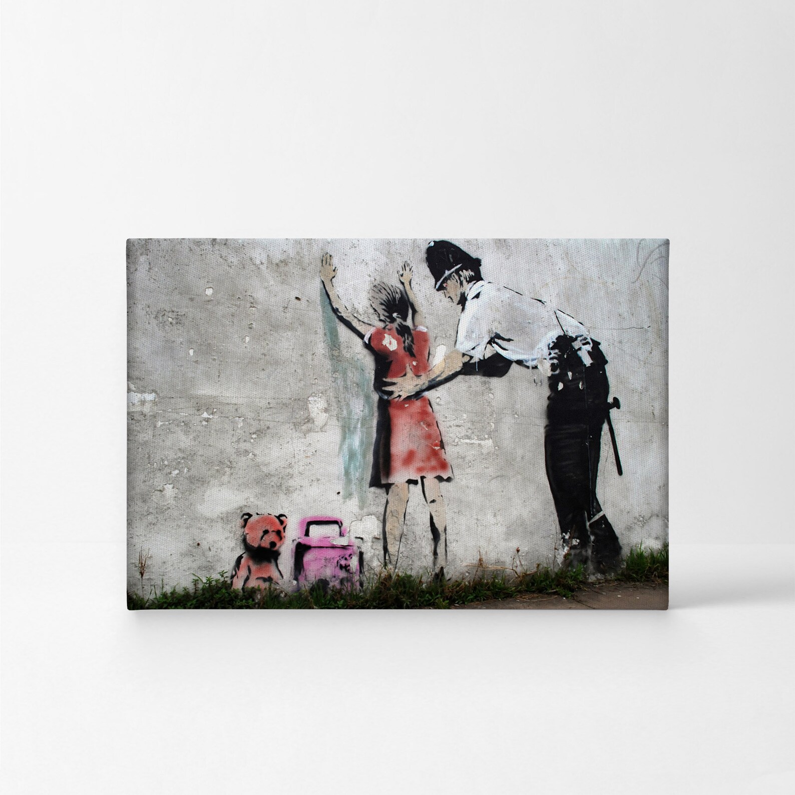 Banksy Canvas Wall Art Print Policeman Searching Girl Street Etsy