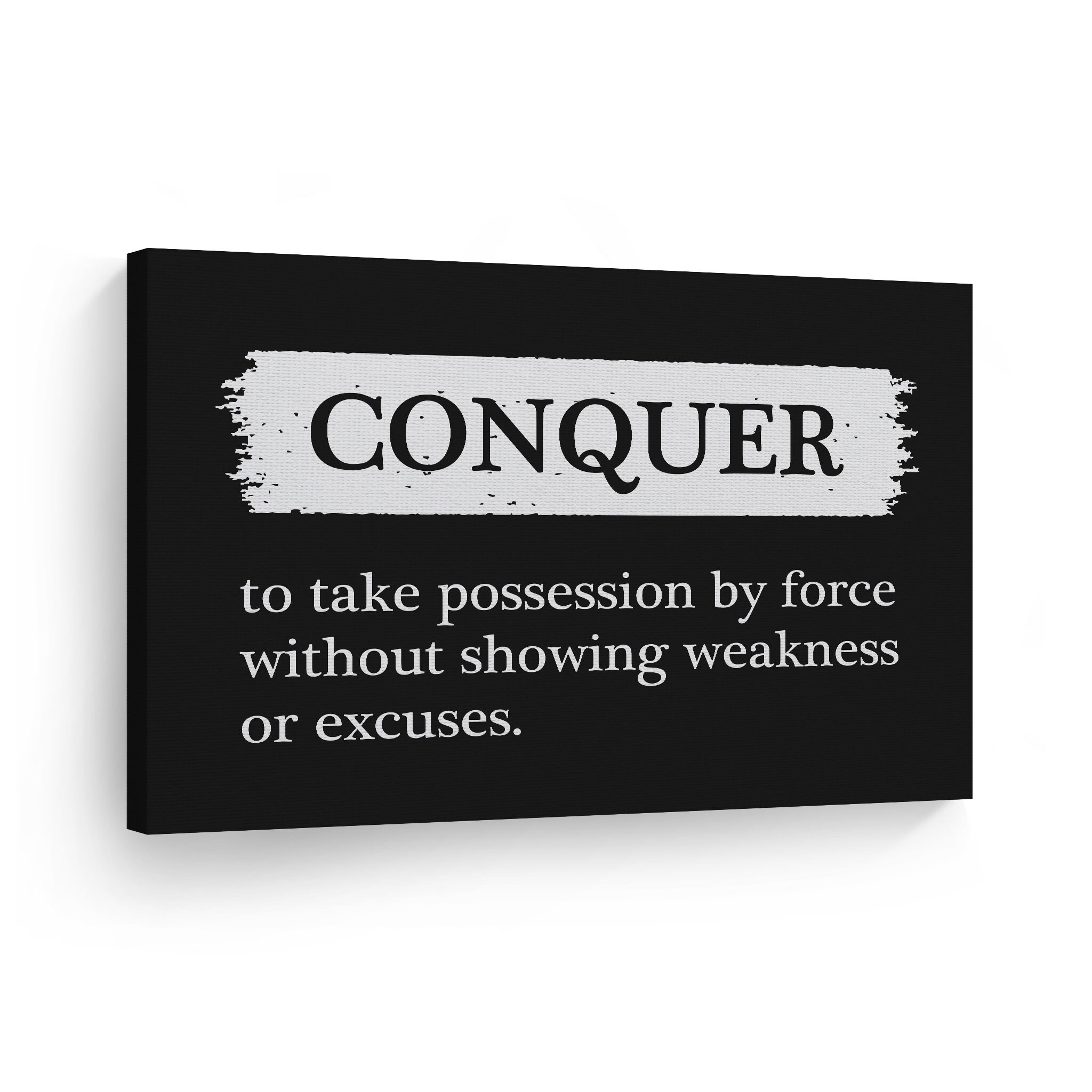 Conquer Definition Black and White Dictionary Motivational Etsy