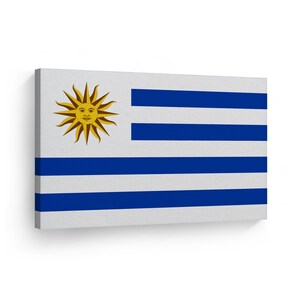 Uruguay Flag CANVAS or METAL Wall Art Print Country Flags Office Living Room Dorm Bedroom Kitchen Sports Club Bar Decor Modern Home Decor